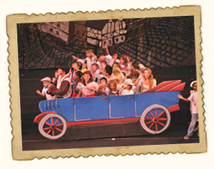 Campers performing in Car on stage during theater camp